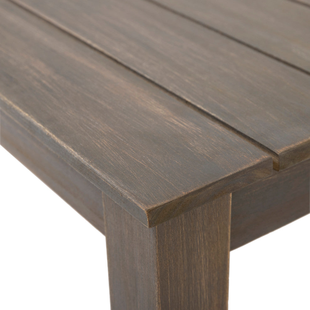 Avacyn Outdoor Acacia Wood Loveseat and Coffee Table Set with Cushions, Gray + Dark Gray