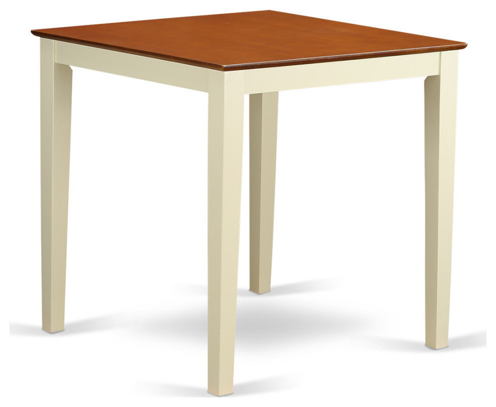 Vernon Pub, Counter Height Square Table Buttermilk and Cherry Finish