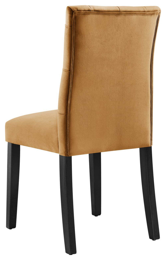 Side Dining Chair, Set of 2, Brown, Velvet, Modern, Cafe Bistro Hospitality