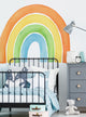 Watercolor Rainbow Vinyl Wall Sticker - Peel and Stick, Orange, Large 59"w X 48"h
