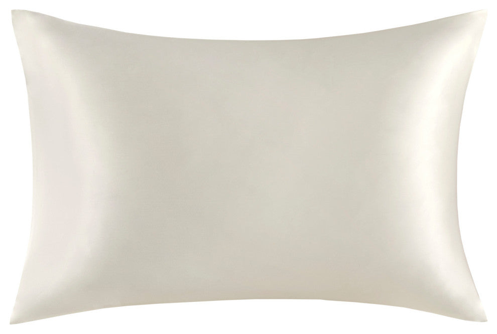 Madison Park Mulberry Silk Luxury Single Pillowcase, Ivory, King