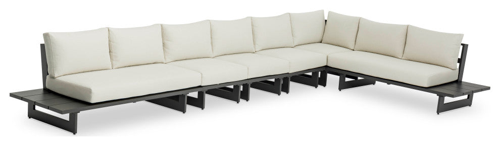 Maldives Cream Water Resistant Fabric Outdoor Patio Modular Sectional