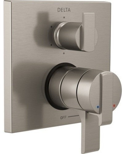 Delta Ara Angular Monitor Valve Trim, 6-Setting Integrated Diverter, Stainless