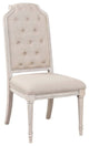 ACME Wynsor Side Chair, Set of 2, Fabric and Antique Champagne