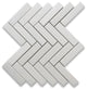 Thassos White Marble 1x4 Herringbone Mosaic Wall Floor Tile Honed, 1 sheet