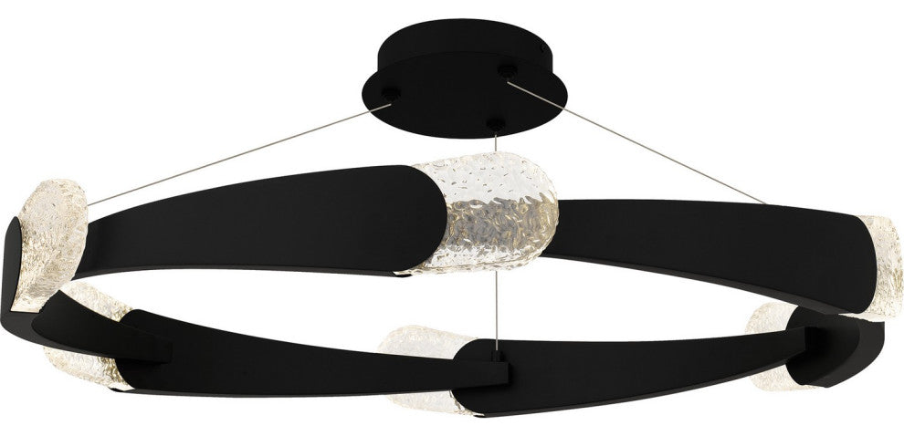 Saffron LED Semi-Flush Mount in Matte Black