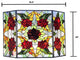 CANNA Tiffany-Style 3-Piece Folding Floral Stained Glass Fireplace Screen, 40"