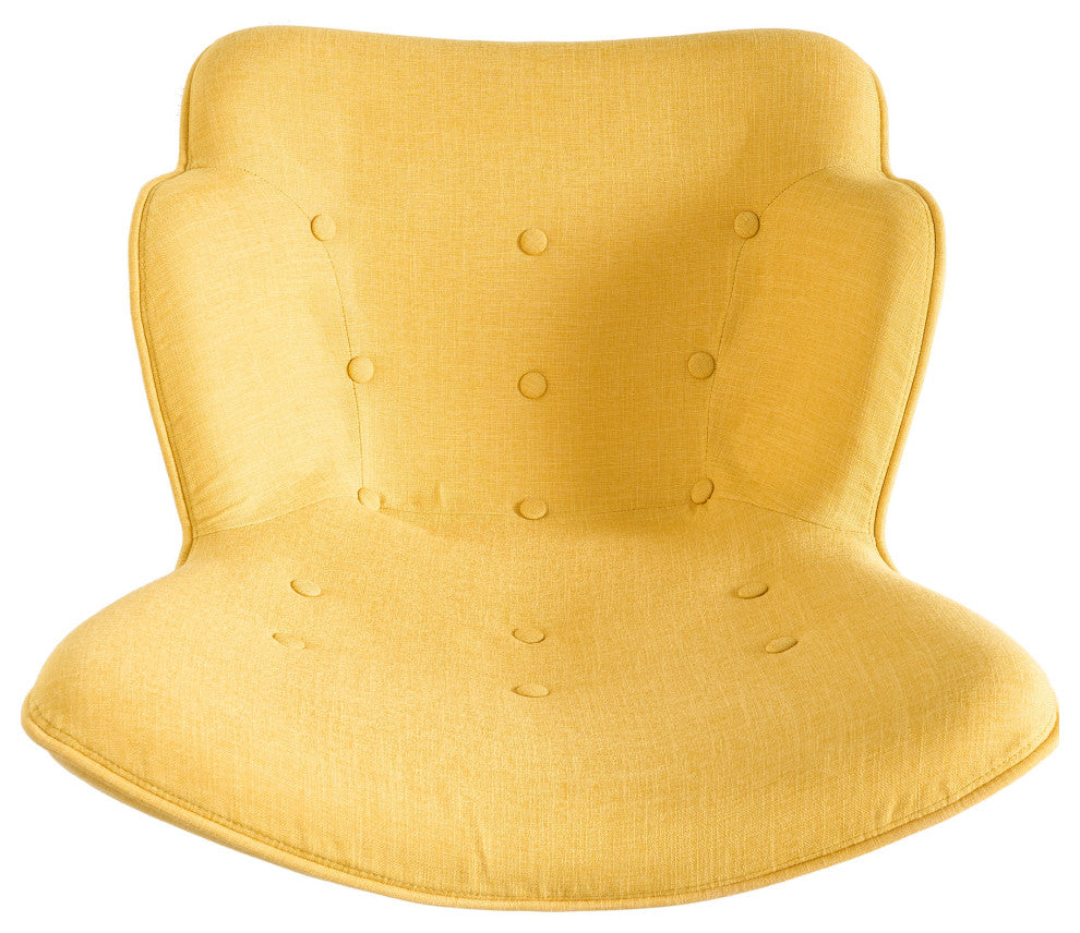 GDF Studio Acantha Mid Century Modern Retro Contour Chair, Muted Yellow