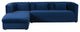 Callie Navy Velvet Sectional, LAF, Navy