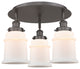 Canton-3 Light 18" Flush Mount-Oil Rubbed Bronze, Matte White Glass Shade