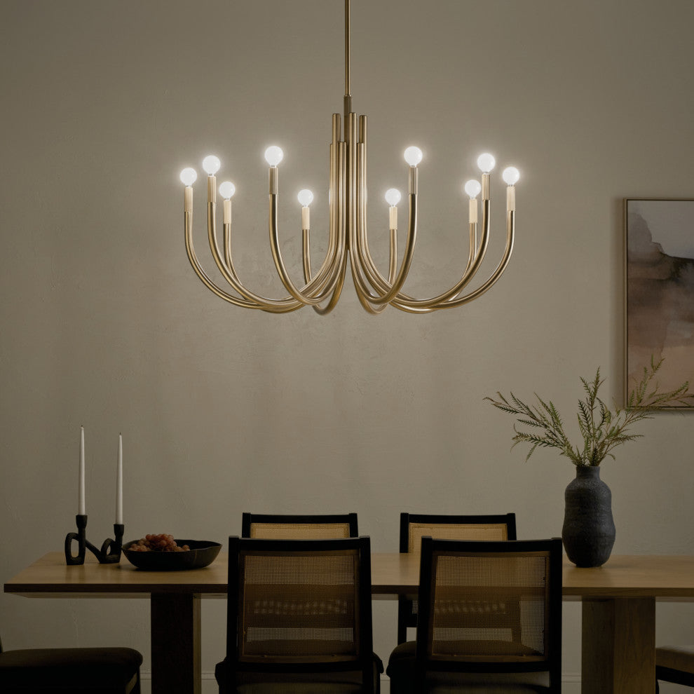 Odensa 10 Light Chandelier 1 Tier Large, Champagne Bronze