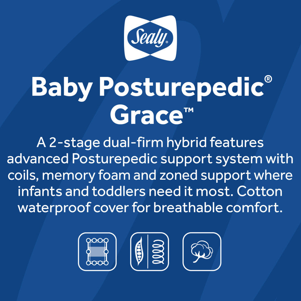 Sealy Baby Posturepedic Grace 2 Stage Hybrid Crib and Toddler Mattress