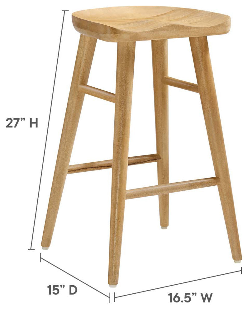 Saville Backless Wood Counter Stools - Set of 2