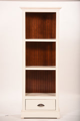 West Winds 27" Open Curio Bookcase, Drawer, Midnight Blue, Havana Gold