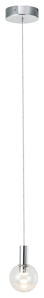 Sienna 5" ETL Certified Integrated LED Pendant Lighting Fixture, Polished Chrome