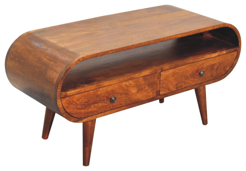 Chestnut Circular TV Stand