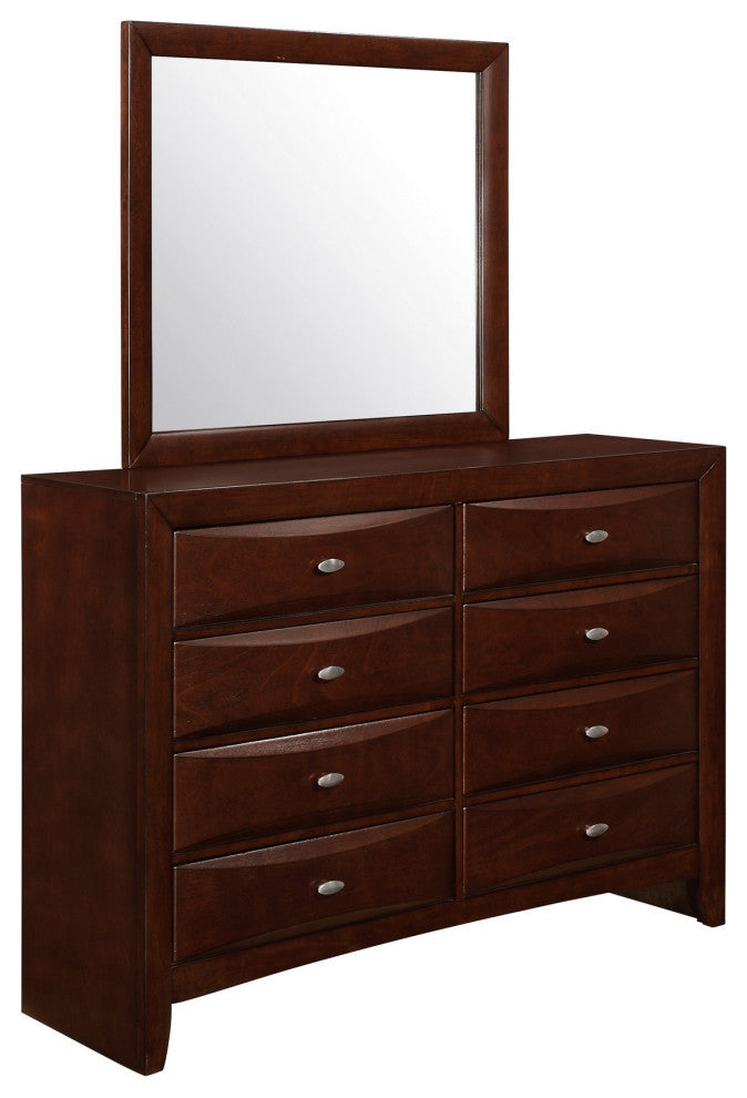 HomeRoots New Merlot Mirror With Rectangular Sleek Wood Trim