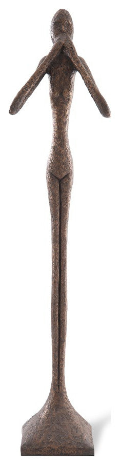 Speak No Evil Skinny Sculpture, Bronze, Large