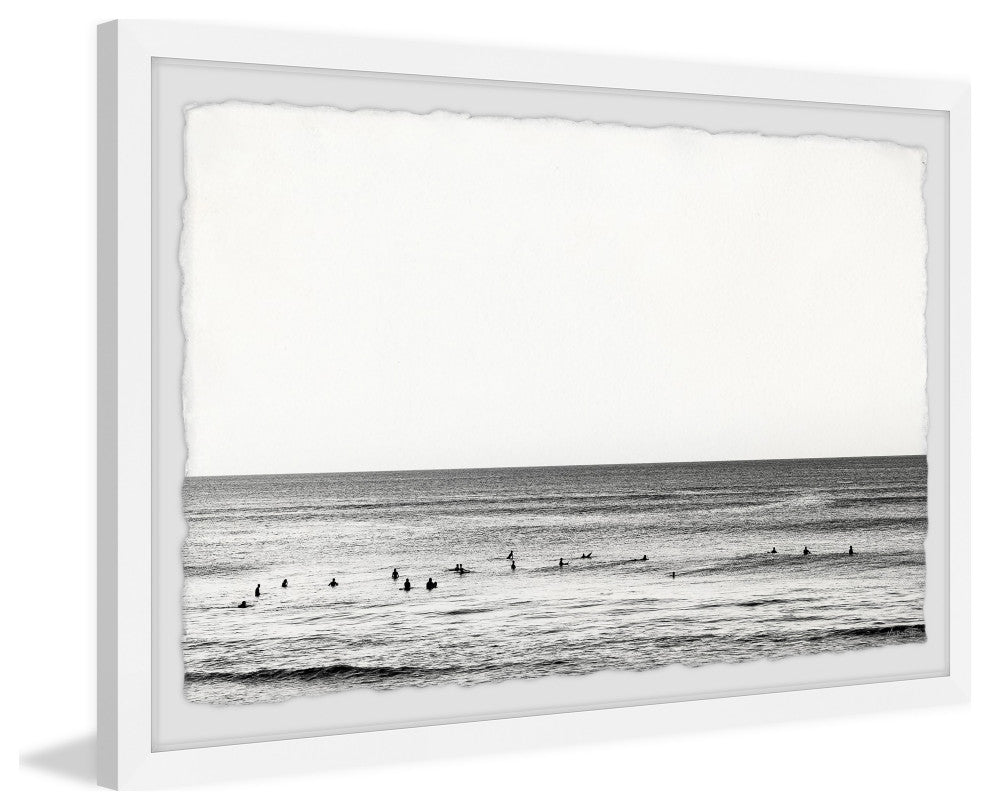 "Jumping Into the Waves" Framed Painting Print, 24x16