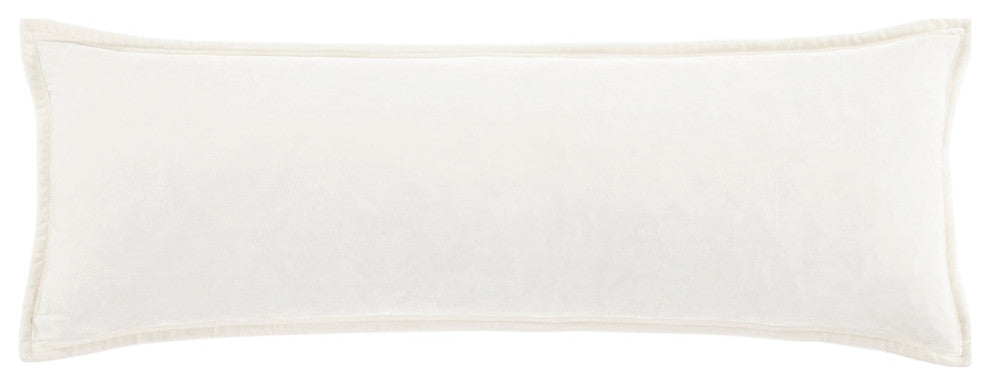 Stella Faux Silk Velvet Long Lumbar Pillow, 14" x 42", 1PC, Stone