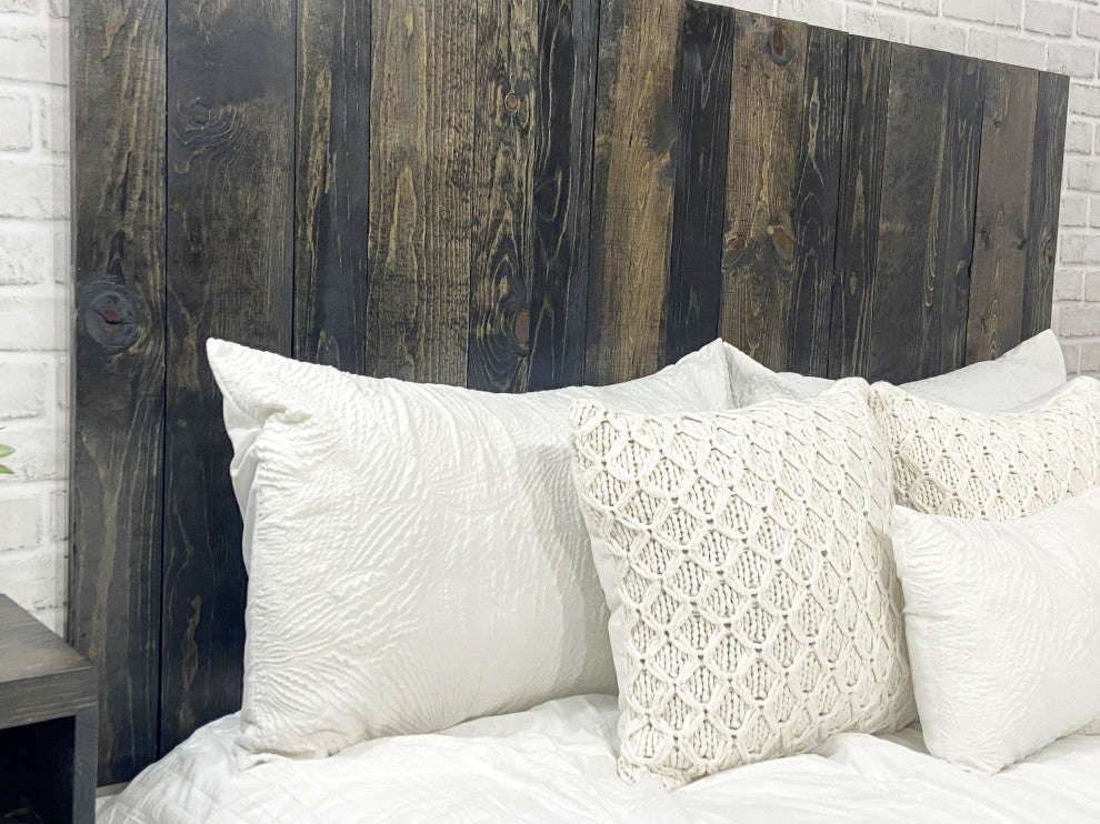 Handcrafted Headboard, Hanger Style, Black Barrel, Full