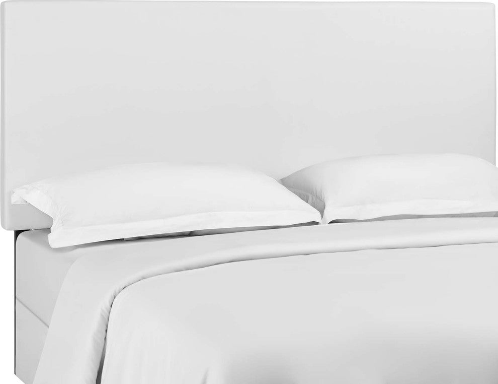 White Taylor Full / Queen Upholstered Faux Leather Headboard