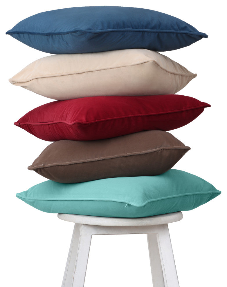 A1HC Soft Velvet Throw Pillow Covers Only, Set of 2, Dark Brown, 18"x18"