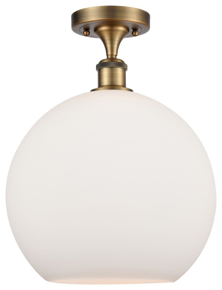 Innovations 516-1C-BB-G121-12 1-Light Semi-Flush Mount, Brushed Brass