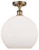 Innovations 516-1C-BB-G121-12 1-Light Semi-Flush Mount, Brushed Brass