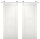 Double Barn Doors / Mela 7001 Matte White / Silver 13FT Rail, 72" X 80" ( 2* 36x80)