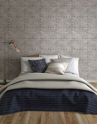 Hammered Metal Pattern Wallpaper, Silver, Bolt