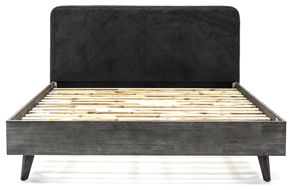 Mohave Mid-Century Tundra Grey Acacia King Platform Bed
