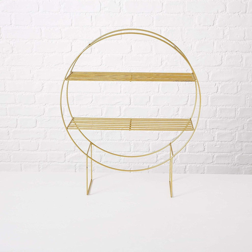 Golden Glam 2 Shelf Ring Floor Rack