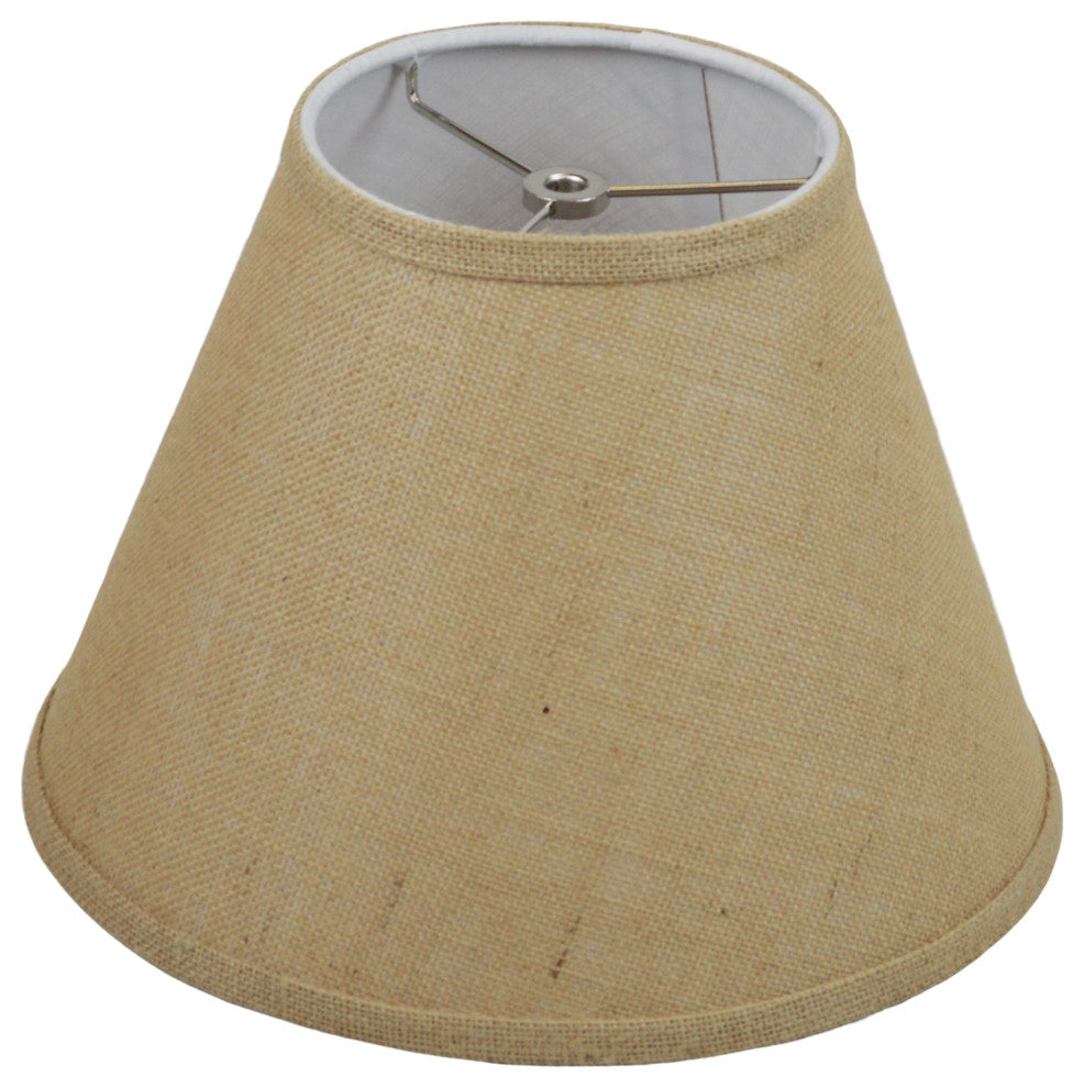 Fenchel Shades, 6"x12"x9" Spider Attachment Empire Lamp Shade, Burlap Natural