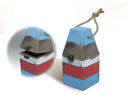 Red, White and Blue Wooden Buoy Box