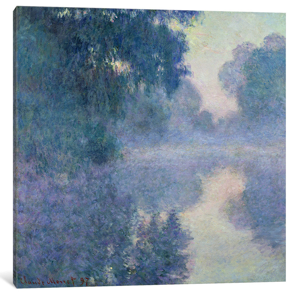 "Branch of the Seine near Giverny, 1897 " by Claude Monet, Canvas Print, 37"x37"