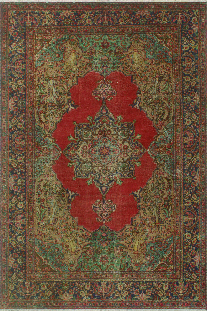 Fine Vintage Distressed Daniela Red Rug