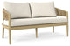 Bayshore 59 inch Wide Contemporary Outdoor Sofa in Natural Polyester Fabric