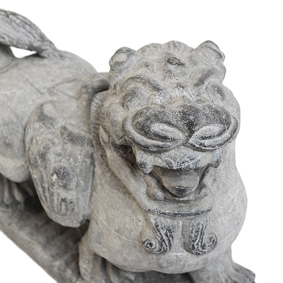 Consigned Grey Stone Lion Statue