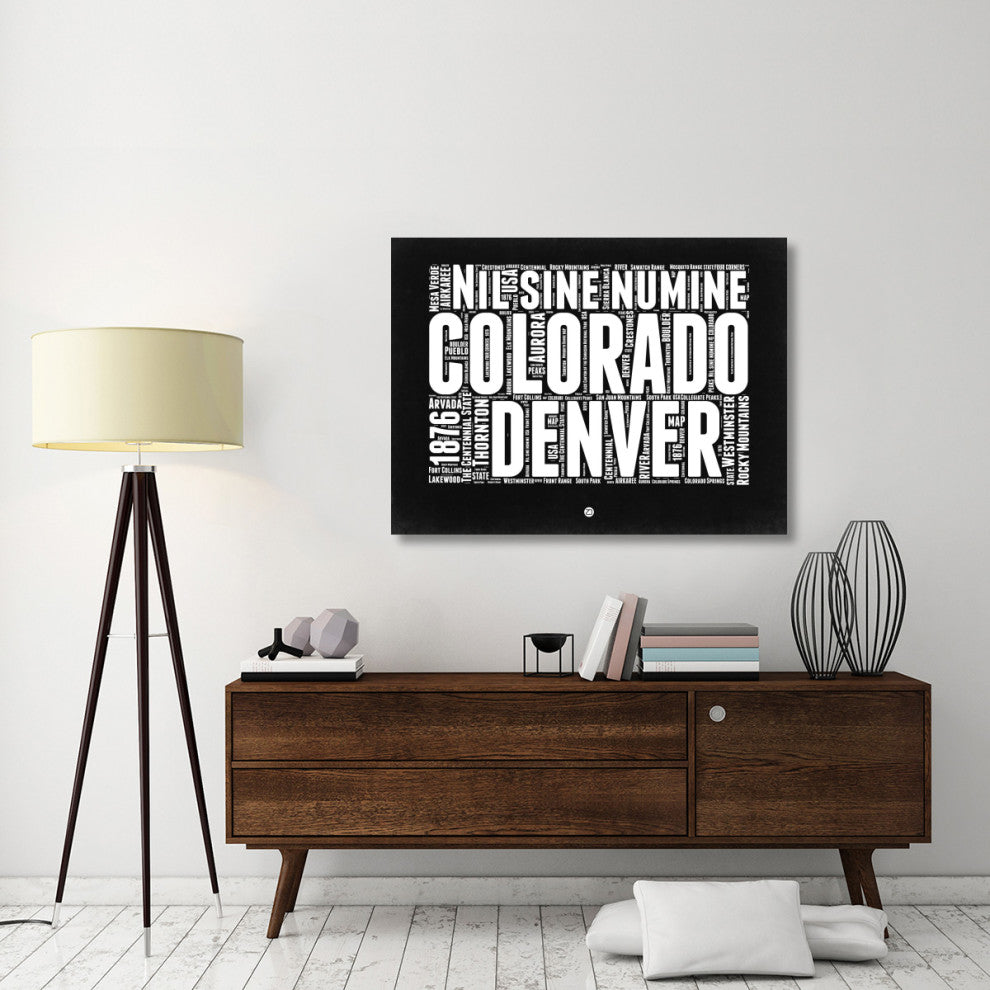 "Colorado Black and White Map" Fine Art Print