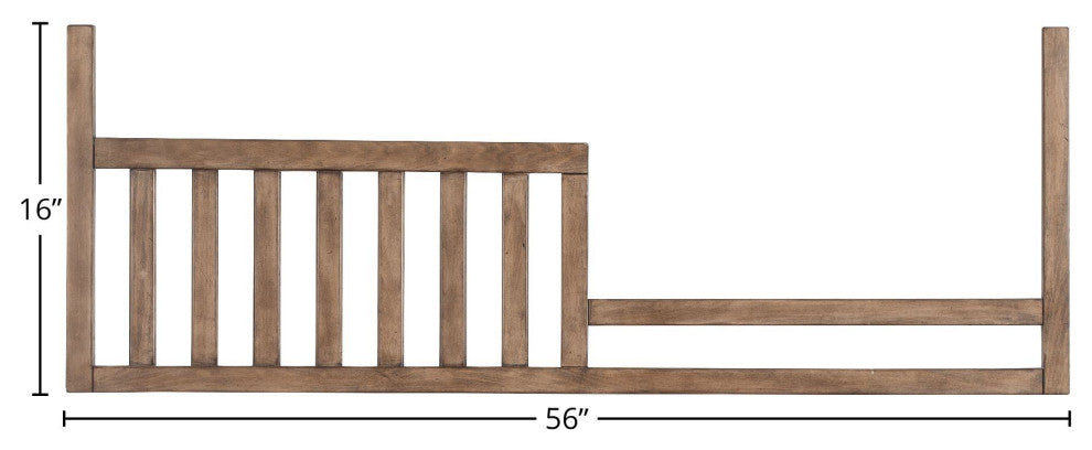 Hanley 56"W Wood Toddler Rail Assembly, Cashew