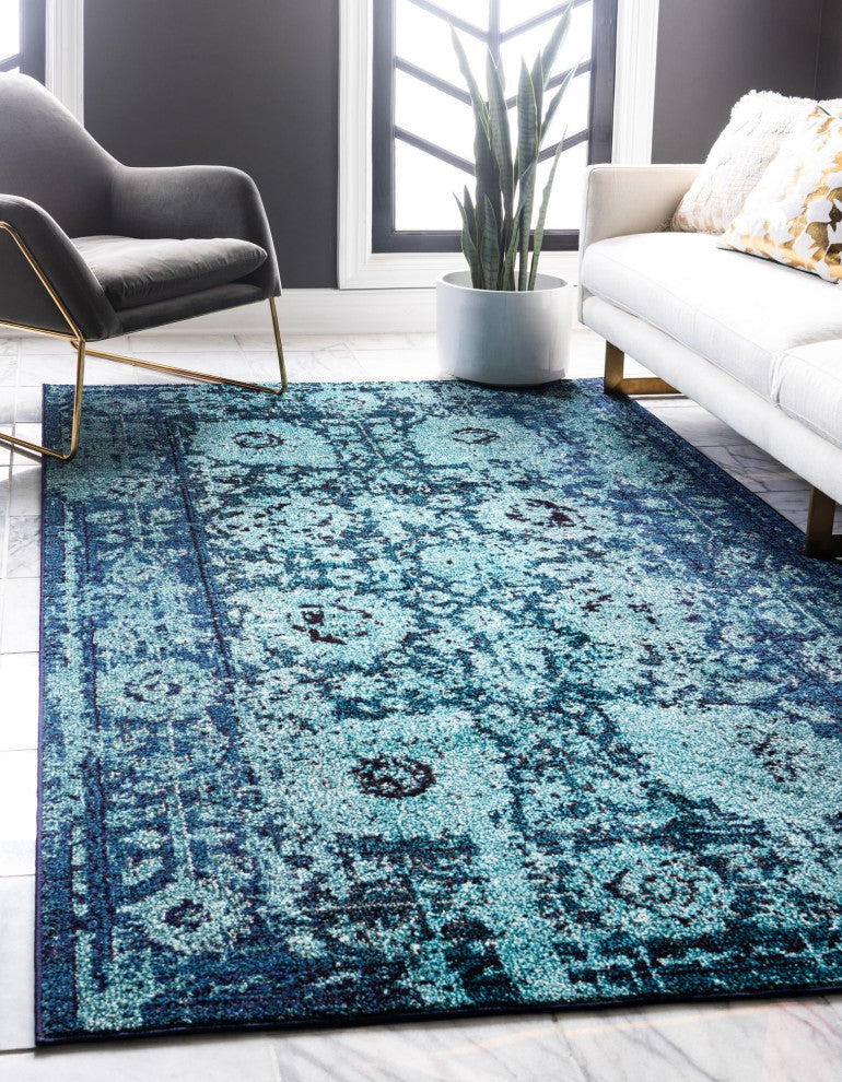 Rug Unique Loom Medici Turquoise Rectangular 3' 3 x 5' 3