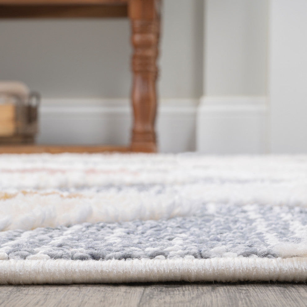 Monique Trellis High-Low Multi/Gray 2'x8' Runner Rug