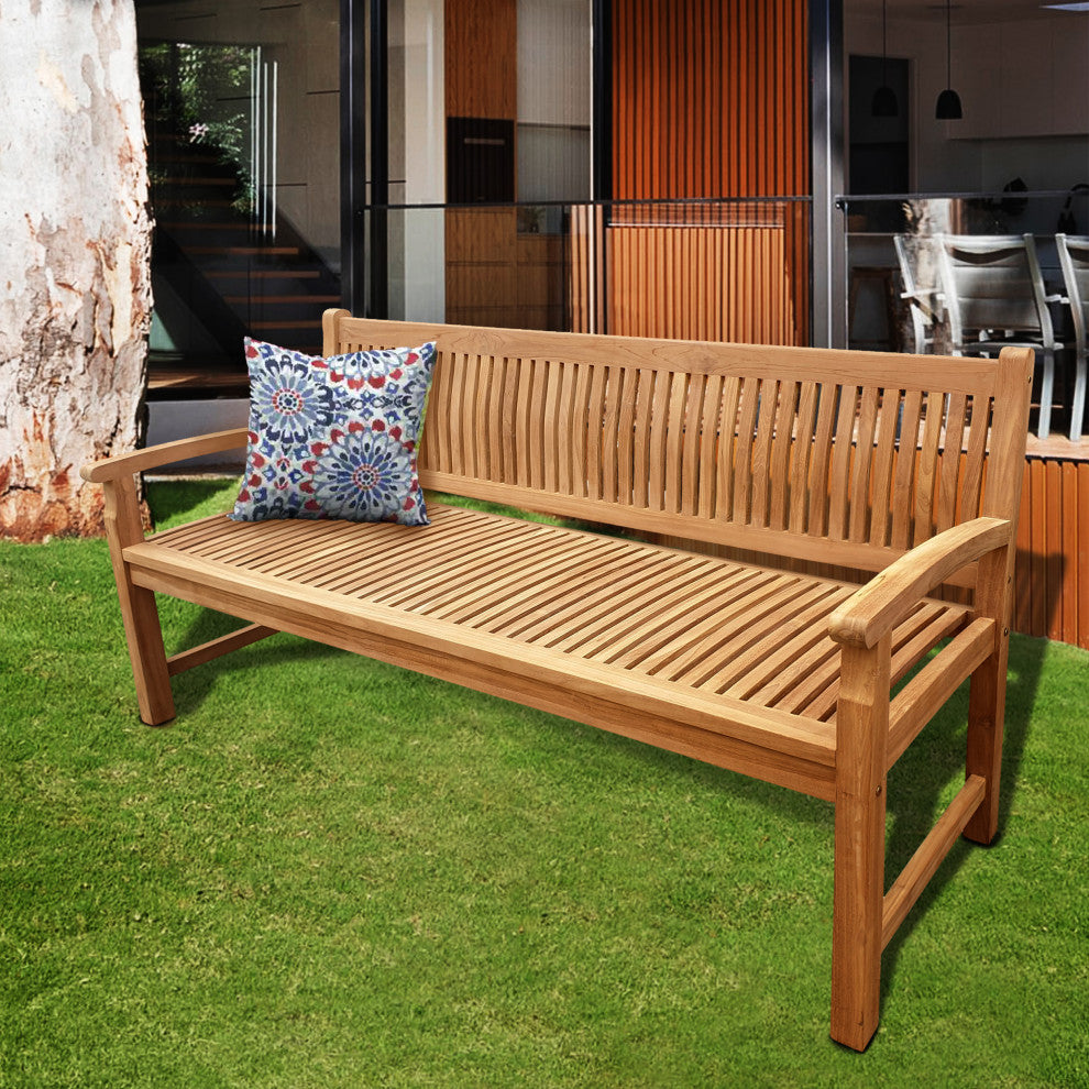 Seven Seas Teak El Mar Outdoor Teak Wood Bench, 6 Foot