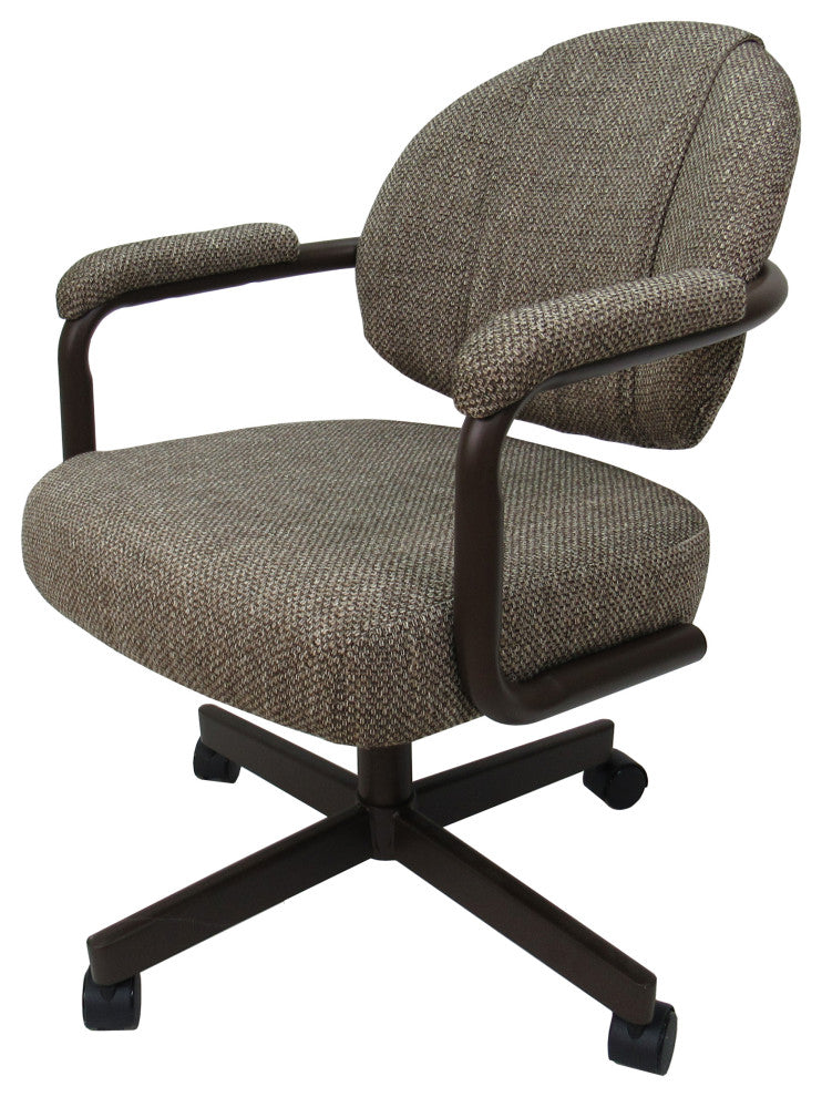 M-70 Caster Swivel Tilt Kitchen Chair with Wheels, Plumley Cocoa - Brown
