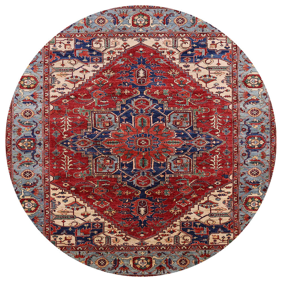 Ahgly Company Indoor Round Mid-Century Modern Area Rugs, 7' Round