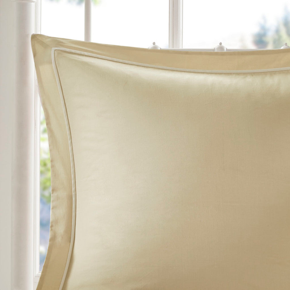Madison Park Dawn 9 Piece Cotton Percale Comforter Set, Yellow
