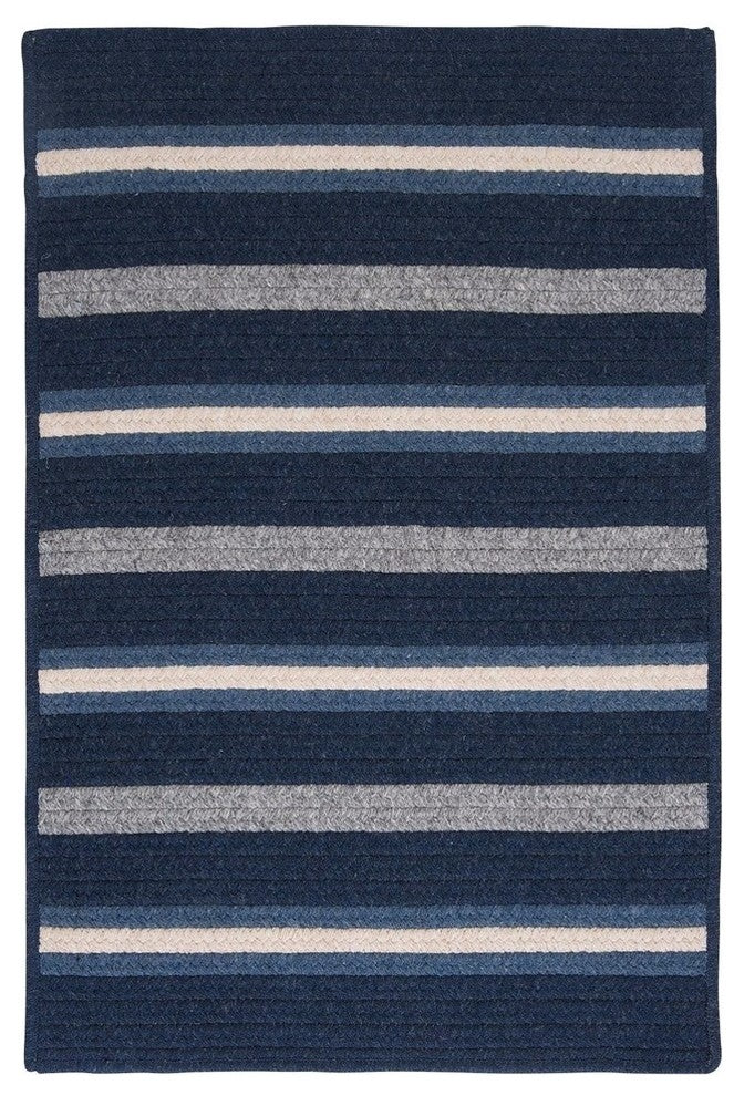 Colonial Mills Salisbury LY29 Navy Contemporary Area Rug, Rectangular 4'x6'