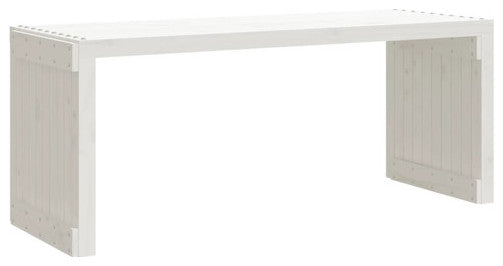 vidaXL Patio Bench Extendable Garden Bench Outdoor Seating White Solid Wood Pine
