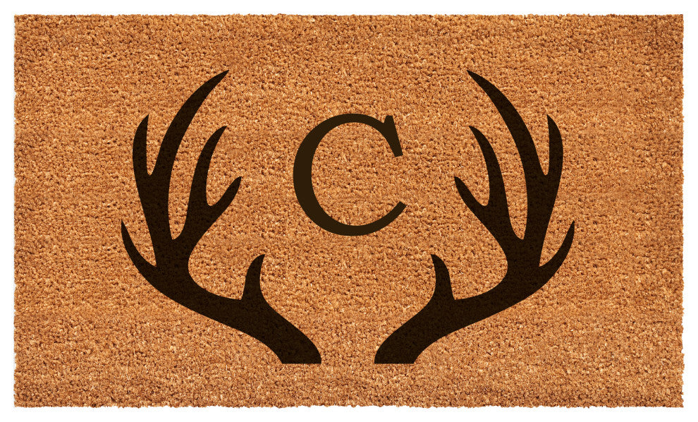 Calloway Mills Antler Monogram Doormat, 24"x36", Letter C